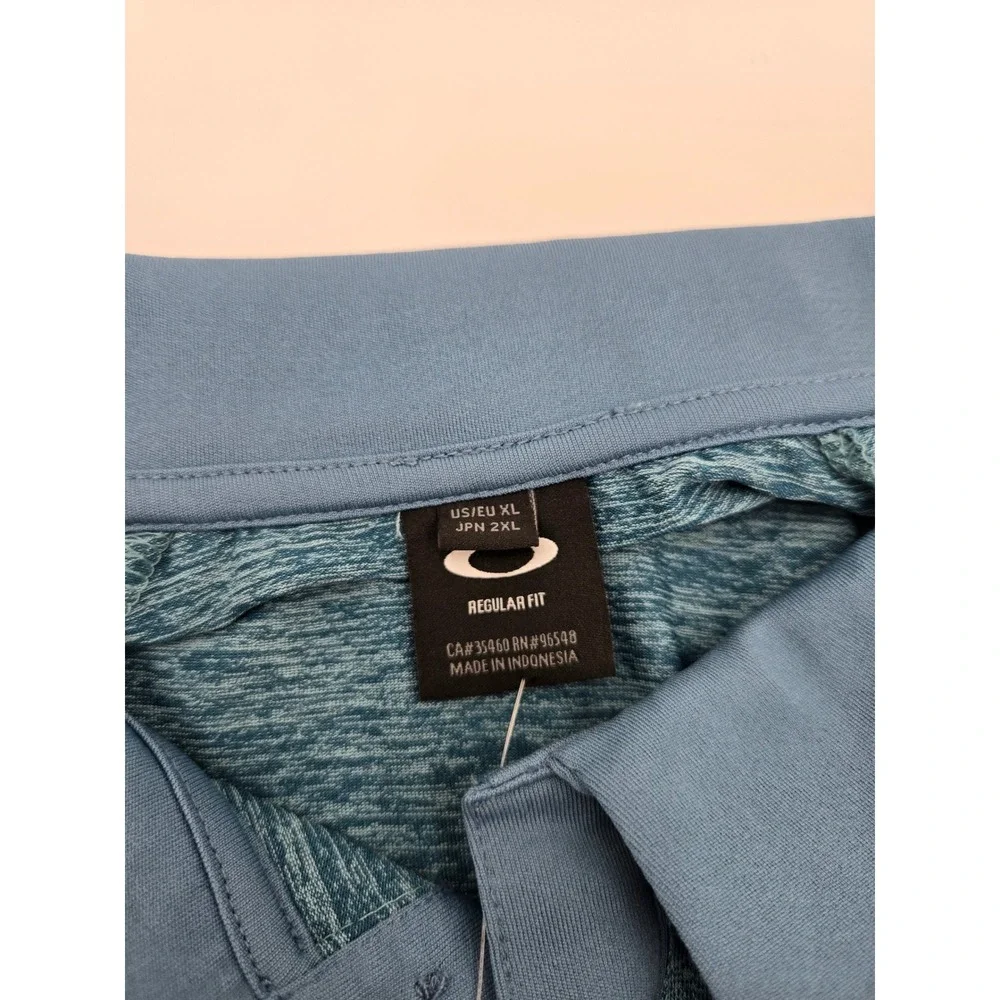 Oakley Mens Four Jack Gradient Polo Shirt Light Foam‎ Blue XL 434315 NEW - Picture 4 of 8